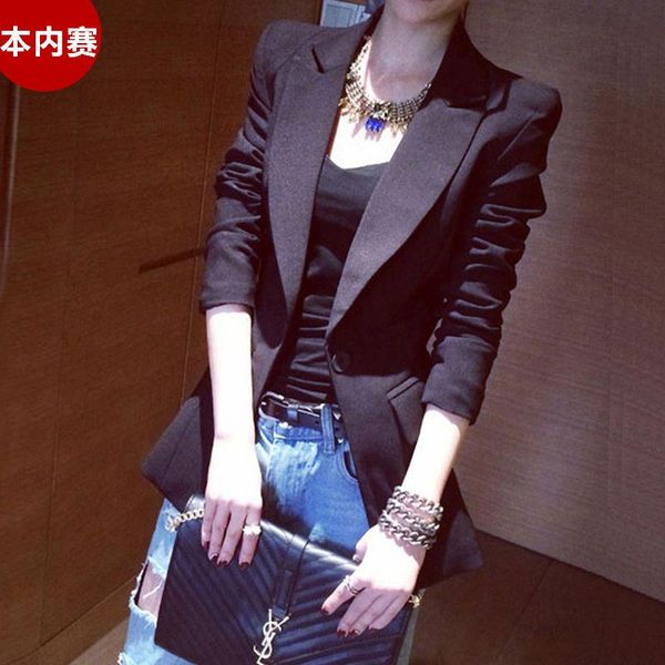 

women's suits & blazers blazer women suit jacket short spring and autumn long-sleeved casual veste femme, White;black