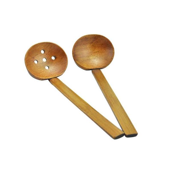

japanese style long handle wooden spoon colander long handle utensils ramen soup spoons tableware kitchen tools p20