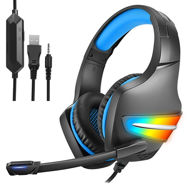

3.5mm head-mounted gaming wired gaming headset with noise-canceling mic rgb luminous headphones earphones for gamers pc laptop