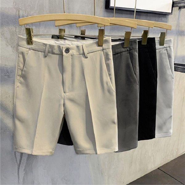

men's shorts china's summer thin korean version of the trend wild slim five-point pants solid color casual fashion, White;black
