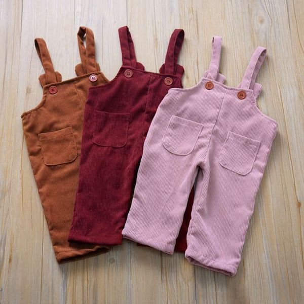 

h1120# autumn new wear suspenders cute button design children's pants, Blue