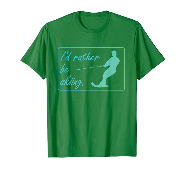 

water skiing t-shirt, i'd rather be skiing, water ski, White;black