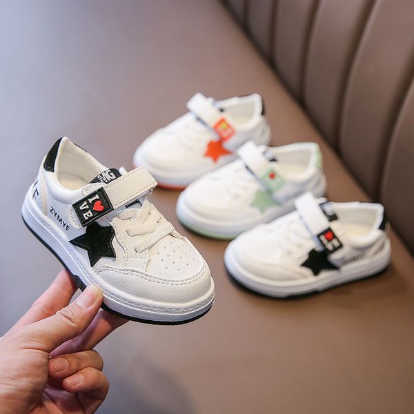 

70% off factory online 2021 autumn new children's board shoes korean male and female student five pointed star small white, Black