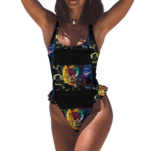 

one-piece suits demon slayer swimsuit frilly wholesale onepiece swimwear big chest skimpy pool bathing suit
