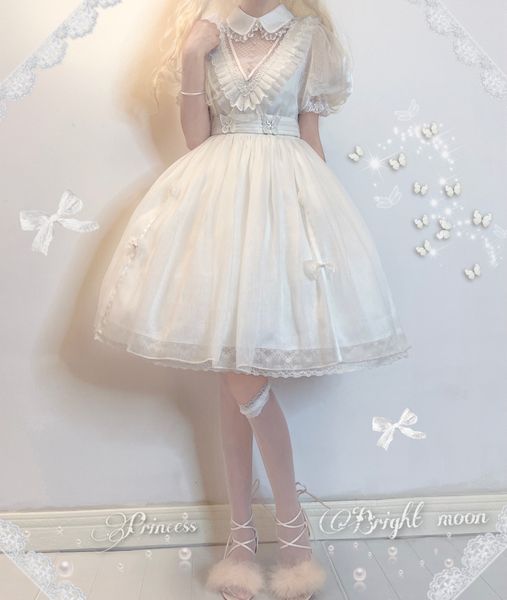 

luxury casual dresses dign shiny butterfly bright moon princs lolita drs pure white first love drs, Black;gray