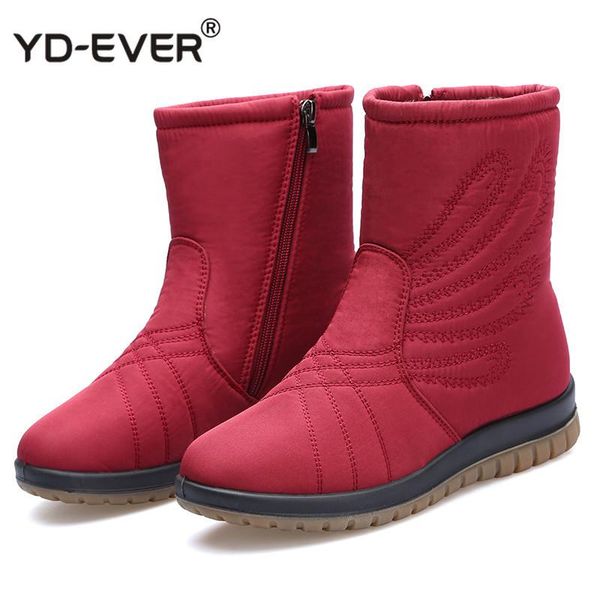 

boots snow brand women winter mother shoes antiskid waterproof flexible fashion casual plus size, Black