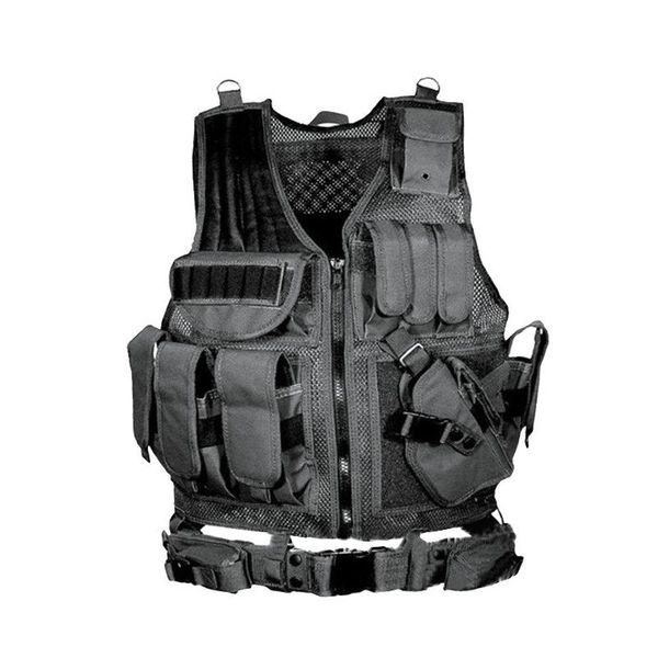 

hunting jackets military tactical vest fishing paintball molle plate carrier outdoor cs protective lightweight accessorie, Camo;black