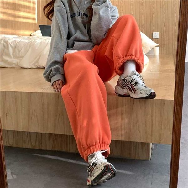 

houzhou harajuku harem pants women autumn sports high waist joggers casual sweatpants streetwear korean fashion trousers thick 211216, Black;white
