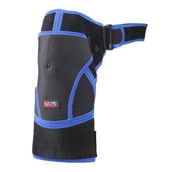 

back support adjustable breathable shoulder bandage protector brace joint pain strap black guard, Black;blue