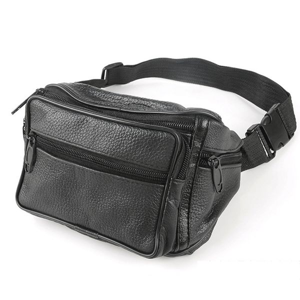 

men vintage leather waist fanny pack travel outdoor belt bum hip pouch chest bag