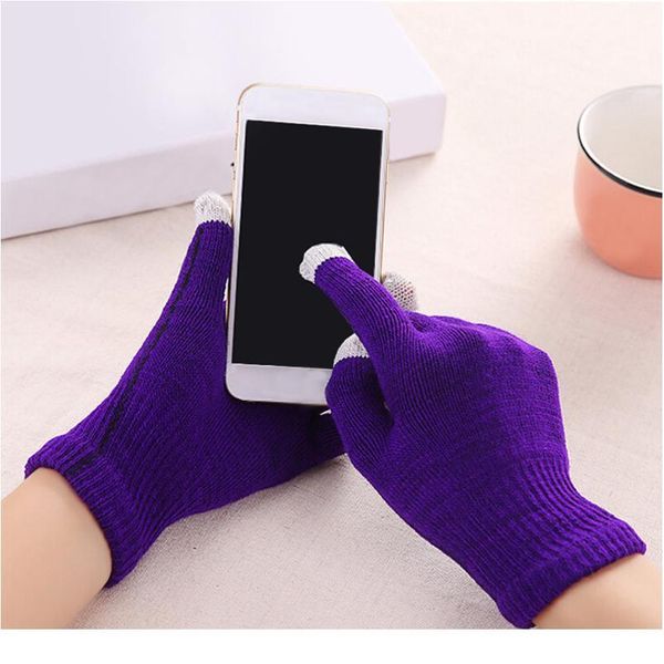 

women men touch screen winter wrist gloves warm mittens solid color cotton warmer smartphones driving glove luva jllisn, Black