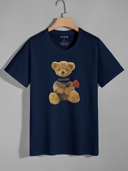 

men bear & letter graphic tee c2pa#, White;black