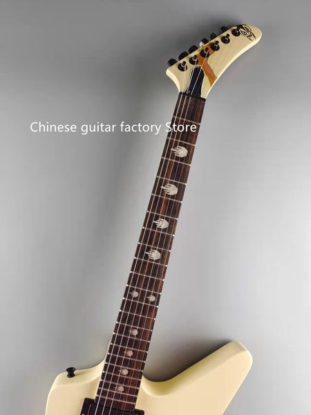 

irregular electric guitar cream white black emg active pickup in old style available for flash shipment