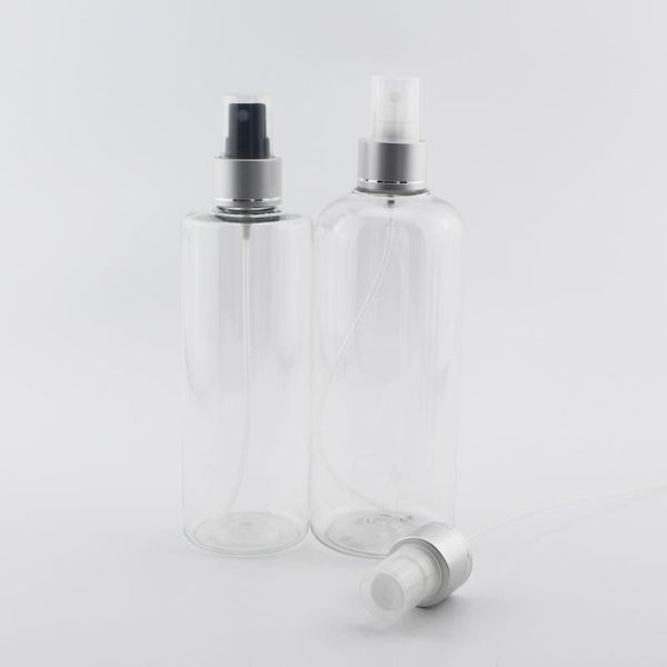 

storage bottles & jars silver aluminum mist sprayer pump for skin care 300ml clear plastic perfume bottle 400ml transparent pet container 12