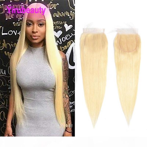

peruvian unprocessed human hair 4x4 lace closure 613# silky straight virgin hair 4x4 lace closure middle three part, Black;brown