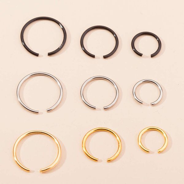 

set round stainless steel tricolor steel puncture jewelry