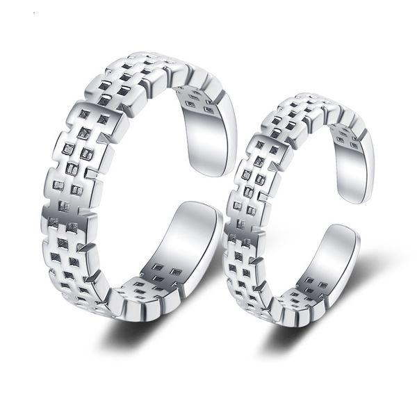 

ring 2021 lovers' watch chain form hollow pair for men and women, Silver