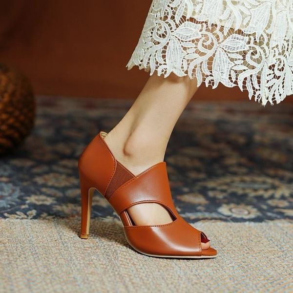 

sandals heel thin single shoes 2021 summer korean fish mouth high-heeled middle heeled women's fashionable and comfortable, Black