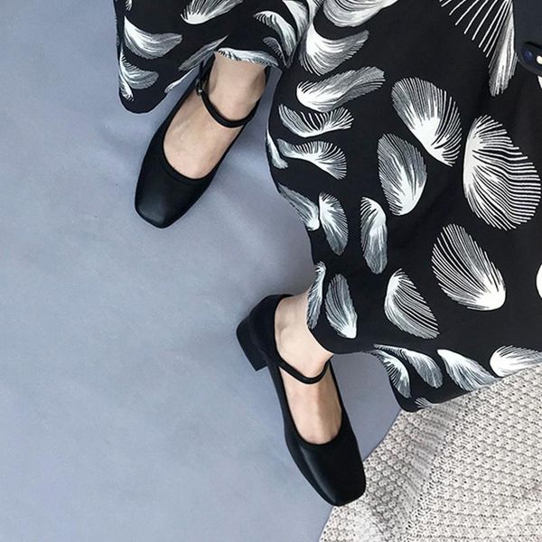 

dress shoes pumps women fashion classic heels low heel ankle strap ballet daily for ladies, Black