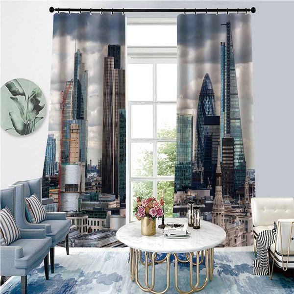 

curtain & drapes po morden building curtains 3d printing blockout polyester fabric cortinas