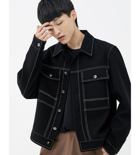 

men's jackets xs-6xl men women's clothing hair stylist fashion bright line lapel casual t jacket plus size costumes, Black;brown