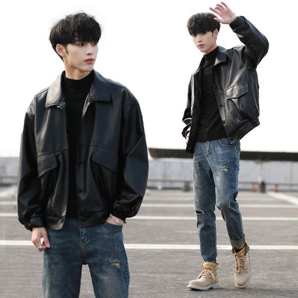 

tyle of men fashion leather jackets jacket cl11, Black;brown