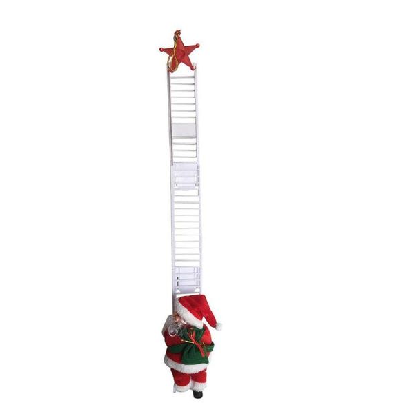 

christmas decorations electric santa claus climbing ladder gift toy doll music