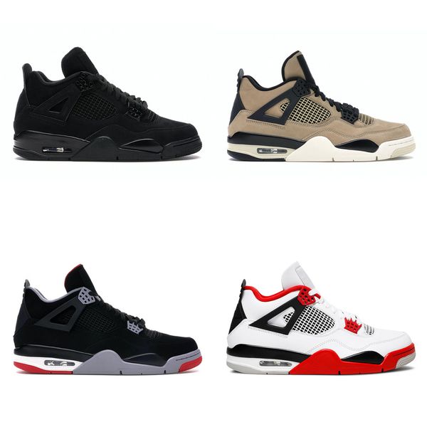 

men basketball shoes taupe haze university blue 4s 4 sail black cat fire red trainer fashion sneakers 7-13wnpn