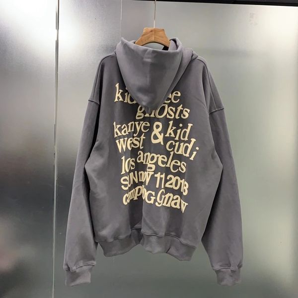 

2021 new 20ss ksg hoodie men women washed old sweatshirts hoody 3d foam print kanye west pullover jlvo, Black