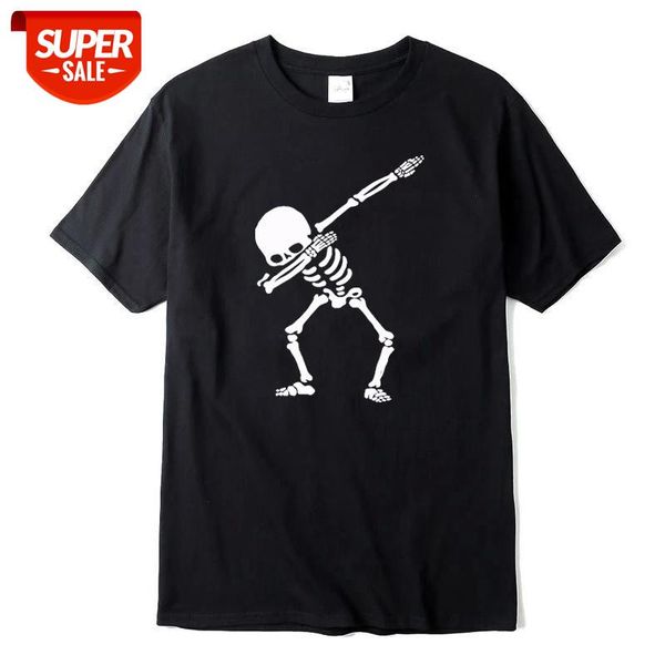 

100% cotton for men short sleeve dabbing print skull men t shirt casual o-neck summer mens tee shirts o-neck tshirt #kz94, White;black