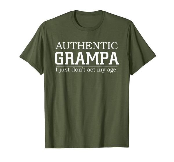 

mens authentic grampa i just don't act my age fathers tshirt, White;black