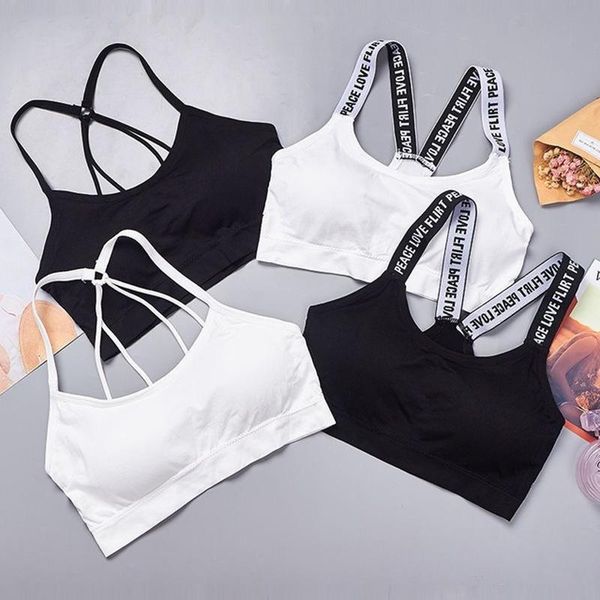 

yoga outfit 2021 strappy sports bra for women crisscross running athletic gym workout fitness tank female pad sportswear
