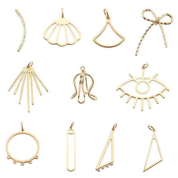 

charm charms for jewelry making supplies eye geometric triangle pendant diy earring bracelet necklace copper zircon accessories, Bronze;silver