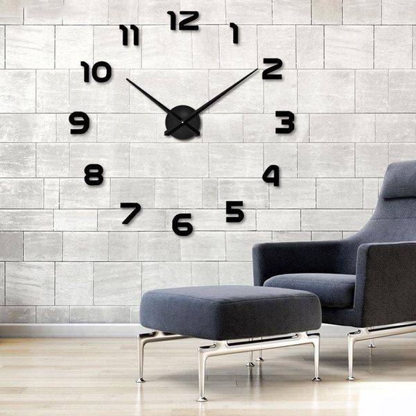 

wall clocks simple fashion number 3d mirror surface sticker diy clock home decor study bedroom living room decoration