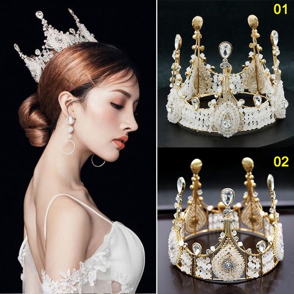 

hair clips & barrettes fashion luxury faux crystal bridal crown kid girls lover prom jewelry wedding party accessories lxh, Golden;silver