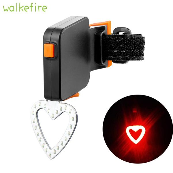 

bike lights walkfire heart shape bicycle tail light led lamp mtb cycling safety warning seatpost rear sports accessories