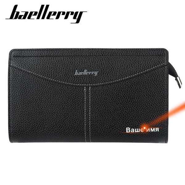 

baellerry 2021 men wallet business fashion multiple card slots men's wallets and purses phone long slim wallet leather purse, Red;black