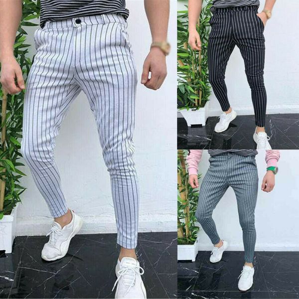 

new fashion gentlemen joggers slim past casual jogging pak sport gym office ny broek, Black