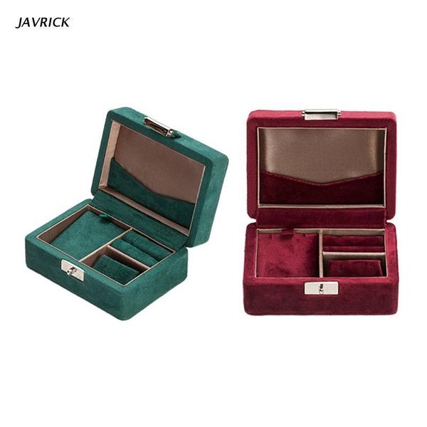 

jewelry pouches, bags small travel jewellery box organiser for rings earrings necklaces - faux leather velvet case gift women, Pink;blue