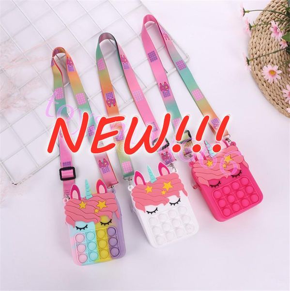 

fidget toys favor sensory fashion bag kid push bubble rainbow anti stress educational children and adults decompression toy