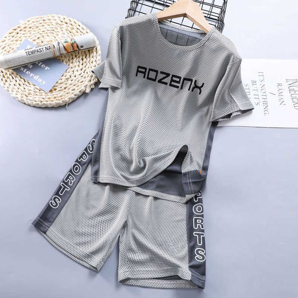 

boys' summer quick drying suit short sleeve shorts two piece set 2021 new summer sports thin, Black;white