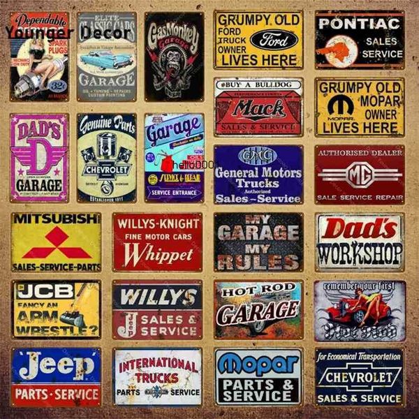 car gas oil tyres metal poster vintage garage decor dads workshop retro tin signs wall art carft man cave decoration yi-112