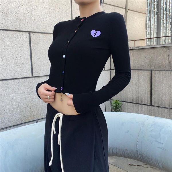 

women's t-shirt ins woman tshirts slim printing short shirts for women zip-up navel exposed long sleeve spring, White