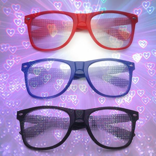 Sonnenbrille Bar Einfache Männer Prom Mode Retro Brille Herz Effekt Gläser Brillen Zubehör Nacht PC Frauen