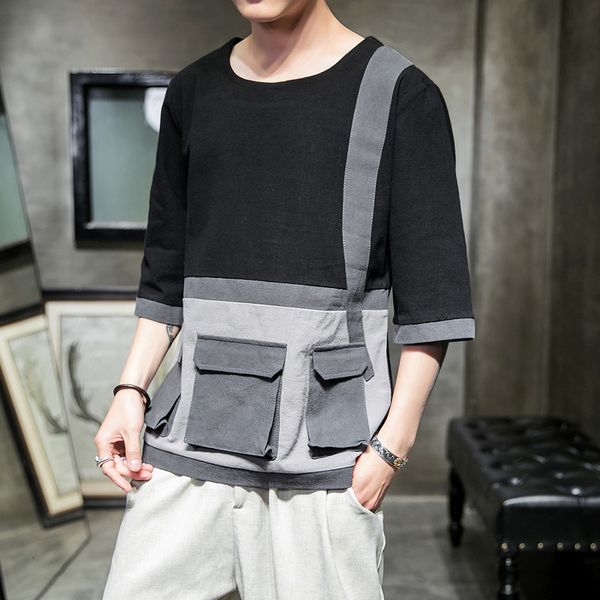 

new 2021 harajuku from men in summer hip hop men's t-shirts casual japanese streetwear fashionable cotton fashions male linen t shirt o, Black;brown