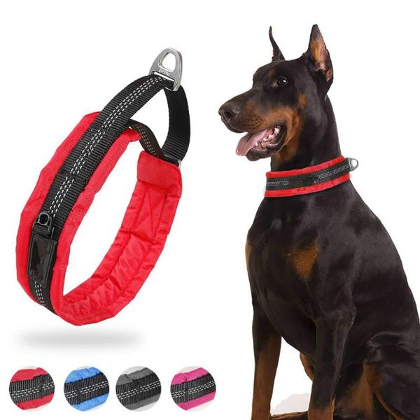 

dog collars & leashes collar reflective soft padded pet custom