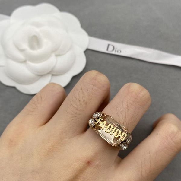 

aaa designer jewelry home 2021 new fashion square letter open net red wind sweet beauty ring, Silver