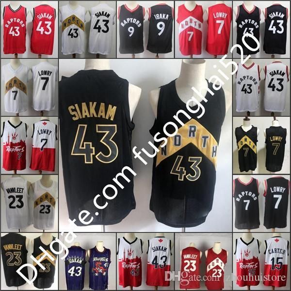 

men kawhi leonard 15 vince carter shirts kyle lowry 7 serge ibaka 9 fred vanvleet 23 pascal siakam 43 2 basketball jerseys, Black;red