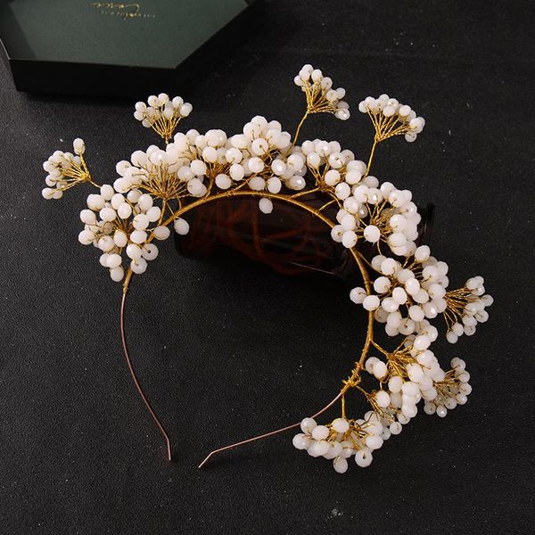 

hair clips & barrettes handmade beads headbands hairbands for bridal wedding accessories luxury crowns women girls po shooting jewelry, Golden;silver