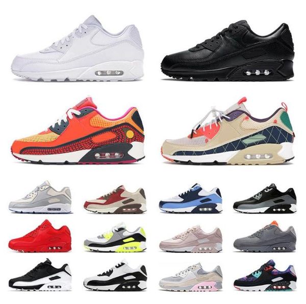 

90 mens running shoes university blue triple white black red unc cool grey ultramarine ultra 2.0 essential infrared 90s men women trainers s